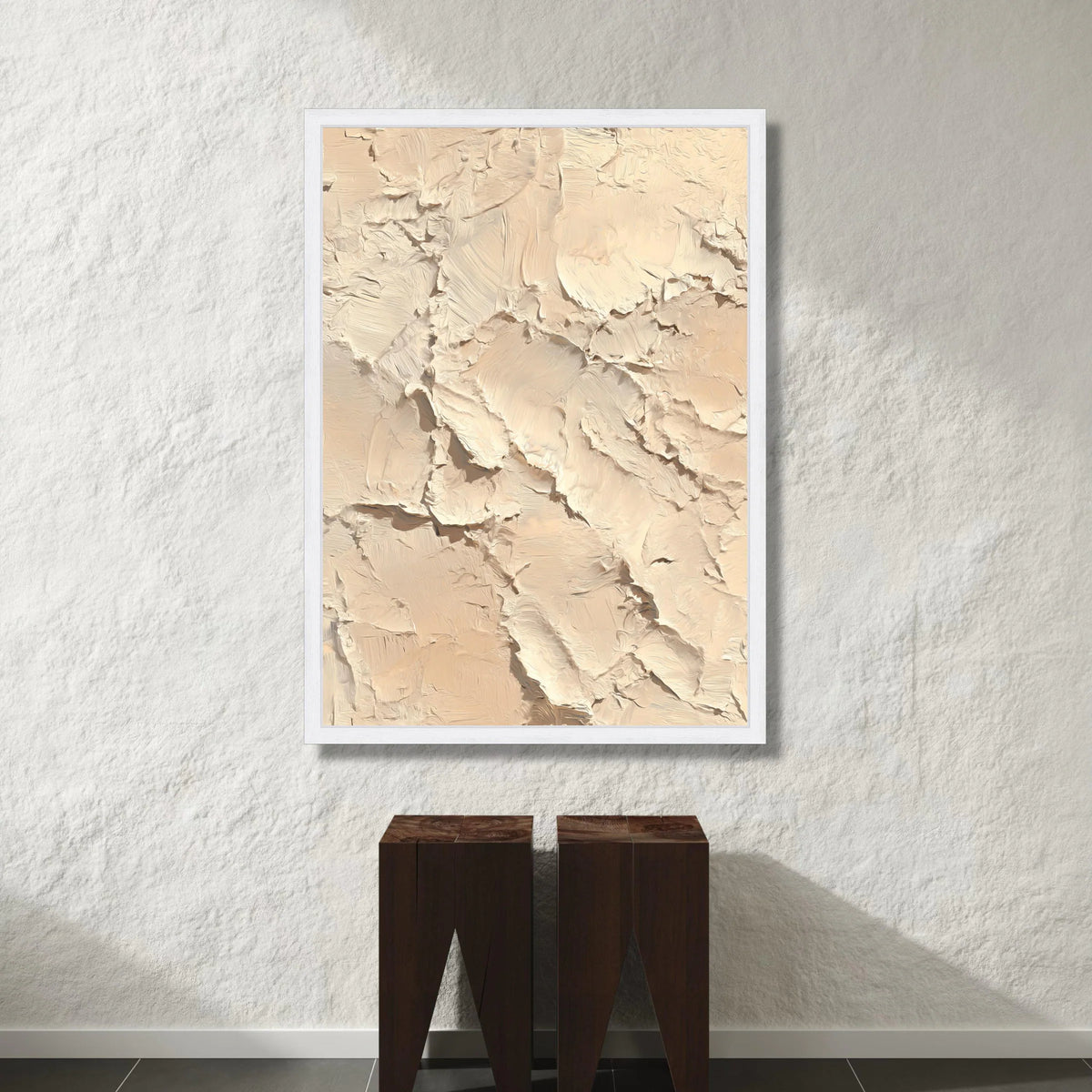 Neutral Beige Abstract Canvas, Modern Minimalist Wall Art, Soft Earth Tone Canvas, Contemporary Home Decoration, Ready to Canvas Print Art