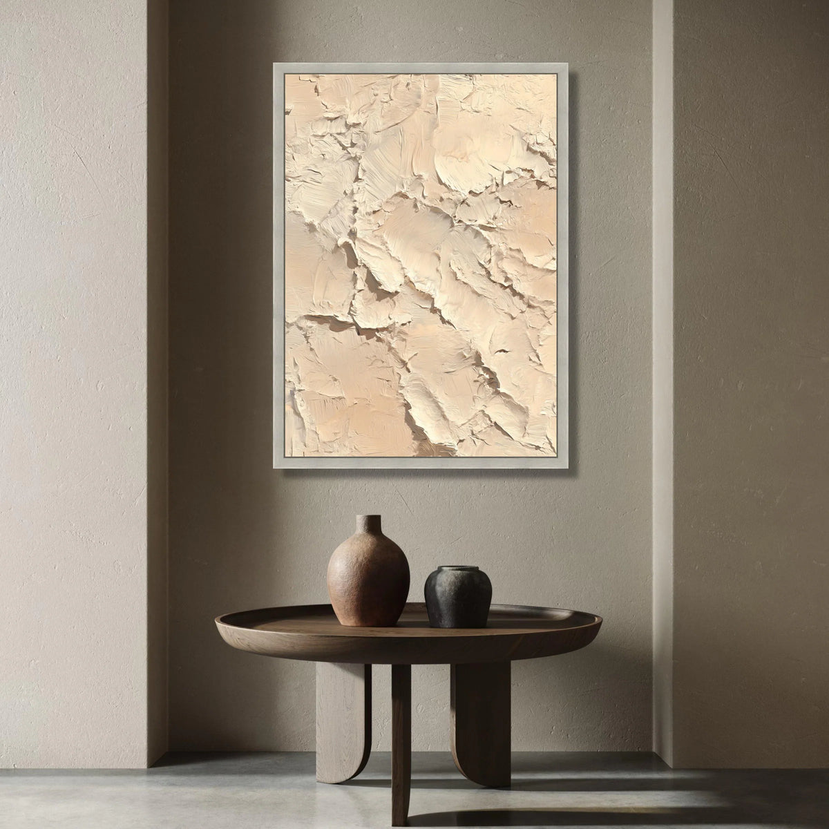 Neutral Beige Abstract Canvas, Modern Minimalist Wall Art, Soft Earth Tone Canvas, Contemporary Home Decoration, Ready to Canvas Print Art