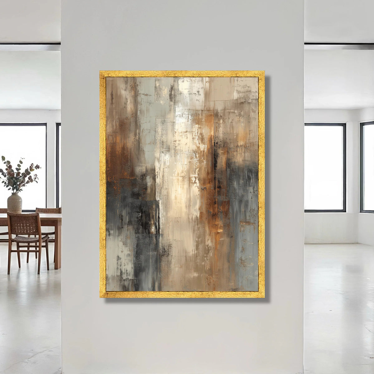 Warm Neutral Abstract Canvas Wall Art, Earth Tone Modern Painting, Contemporary Home Decor, Brown Beige Gray Canvas Art, Canvas Print Art