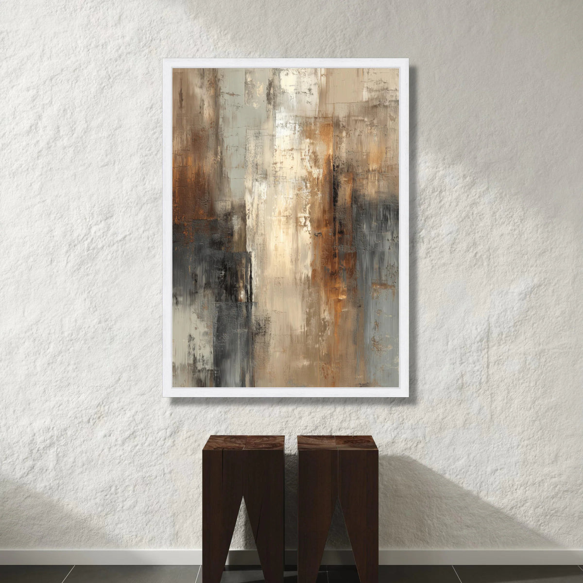 Warm Neutral Abstract Canvas Wall Art, Earth Tone Modern Painting, Contemporary Home Decor, Brown Beige Gray Canvas Art, Canvas Print Art