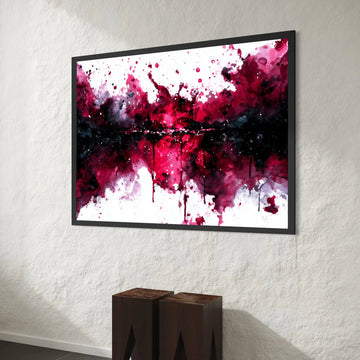Dynamic Red and Black Abstract Canvas, Modern Splash Wall Art, Bold Expression Decoration, Contemporary Home Artwork Canvas Print Art