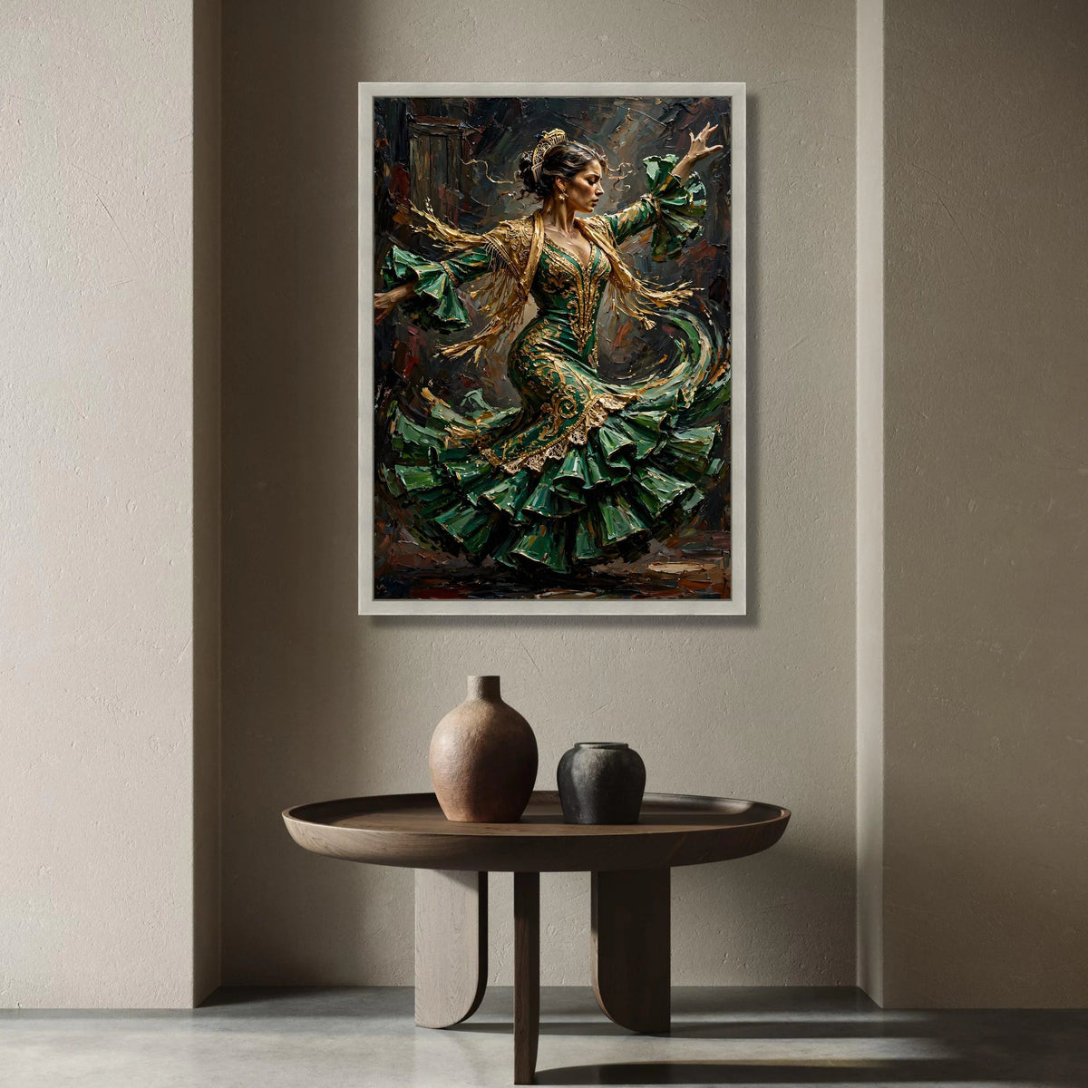Passionate Flamenco Dancer Canvas, Spanish Dance Wall Art, Vibrant Cultural Canvas, Elegant Movement Decor, Ready to Hang Canvas Print Art