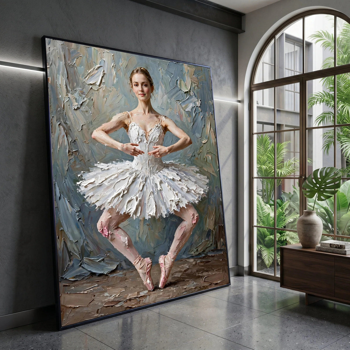 Graceful Ballet Dancer Canvas, Elegant Ballerina Art, Classic Dance Pose Wall Art, Ballet Home Decoration, Ready to Hang Canvas Print Art