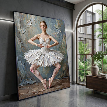 Graceful Ballet Dancer Canvas, Elegant Ballerina Art, Classic Dance Pose Wall Art, Ballet Home Decoration, Ready to Hang Canvas Print Art