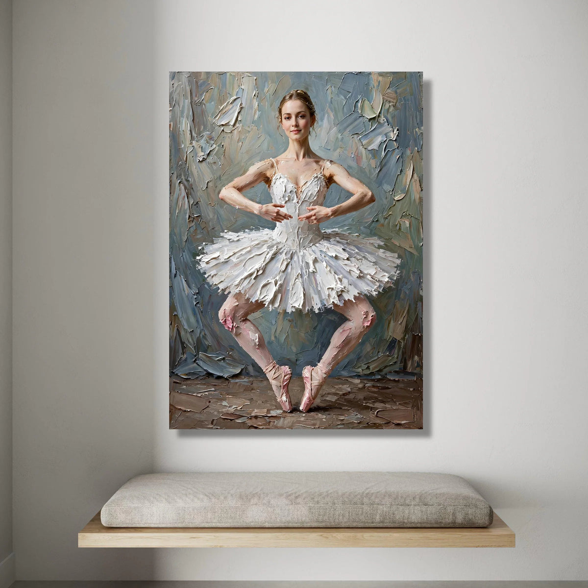 Graceful Ballet Dancer Canvas, Elegant Ballerina Art, Classic Dance Pose Wall Art, Ballet Home Decoration, Ready to Hang Canvas Print Art