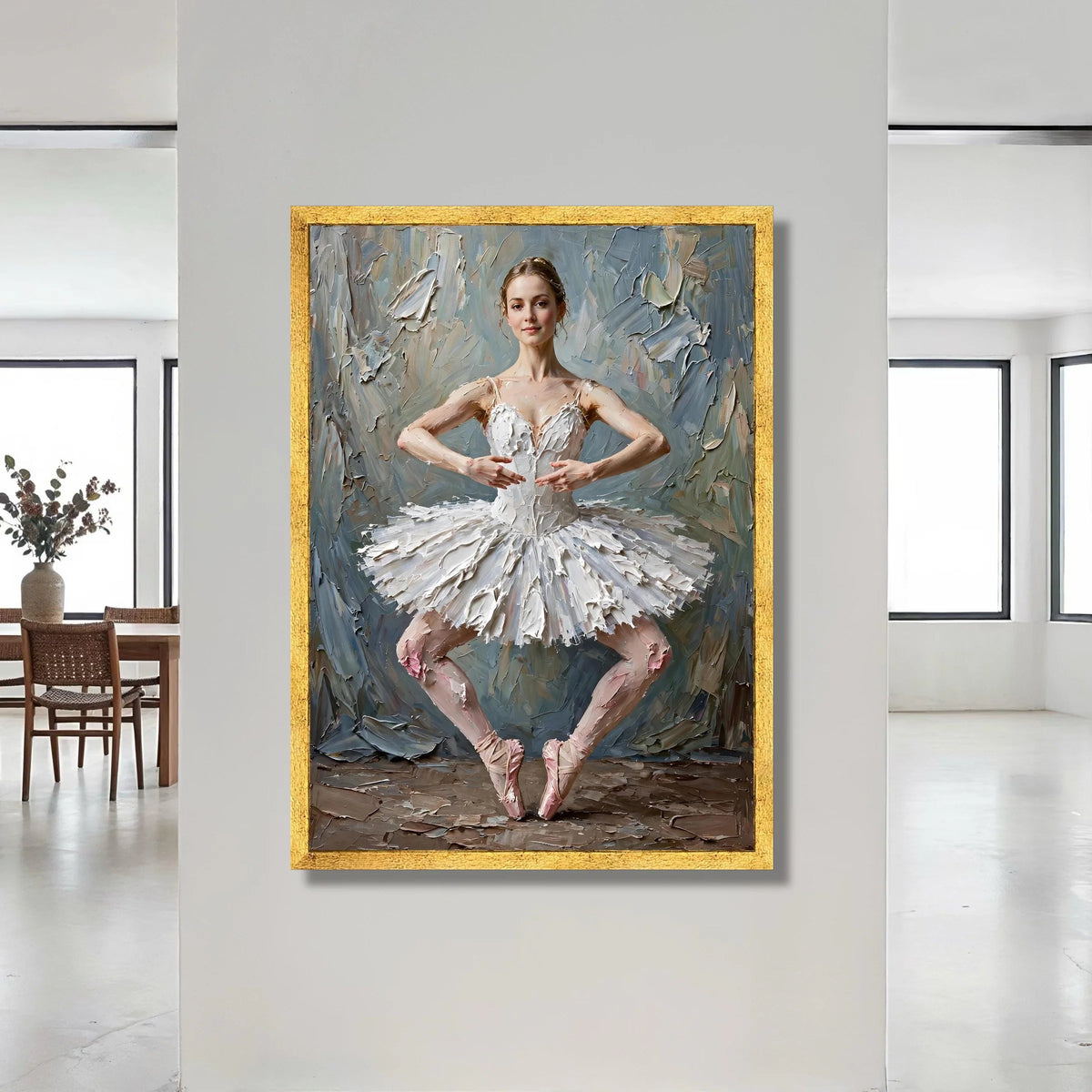 Graceful Ballet Dancer Canvas, Elegant Ballerina Art, Classic Dance Pose Wall Art, Ballet Home Decoration, Ready to Hang Canvas Print Art