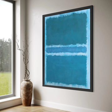 Blue Abstract Canvas Wall Art, Modern Color Block Canvas, Contemporary Minimalist Home Decor, Large Blue Painting, Mark Rothko Print Art