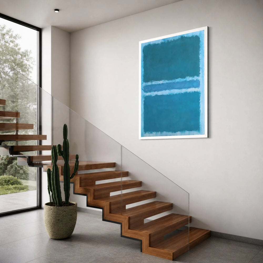 Blue Abstract Canvas Wall Art, Modern Color Block Canvas, Contemporary Minimalist Home Decor, Large Blue Painting, Mark Rothko Print Art