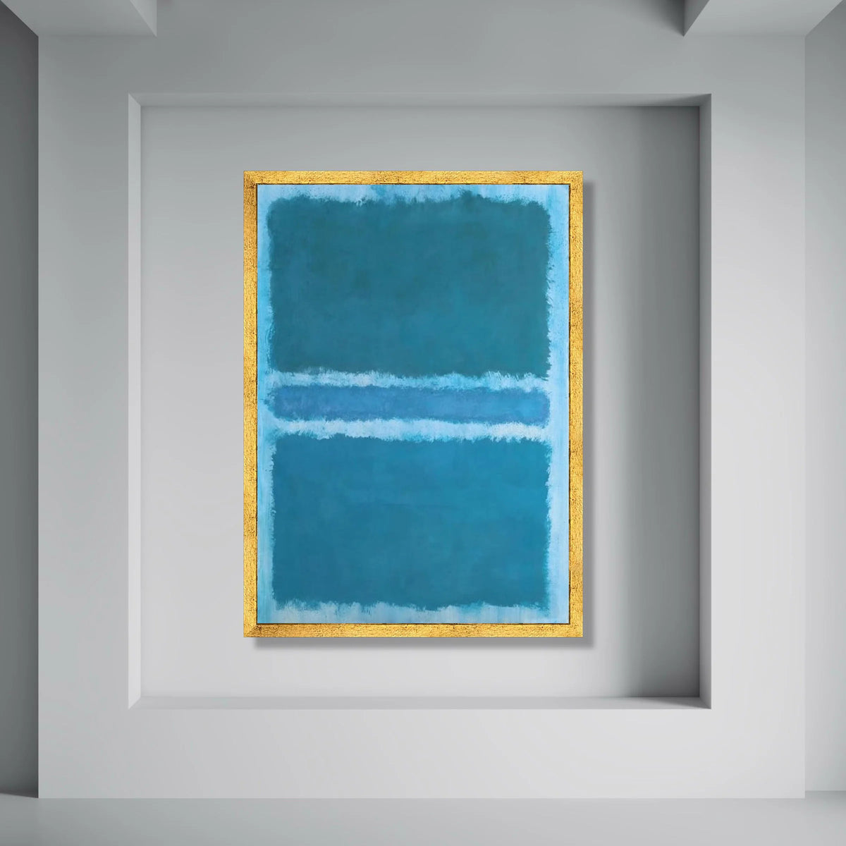 Blue Abstract Canvas Wall Art, Modern Color Block Canvas, Contemporary Minimalist Home Decor, Large Blue Painting, Mark Rothko Print Art