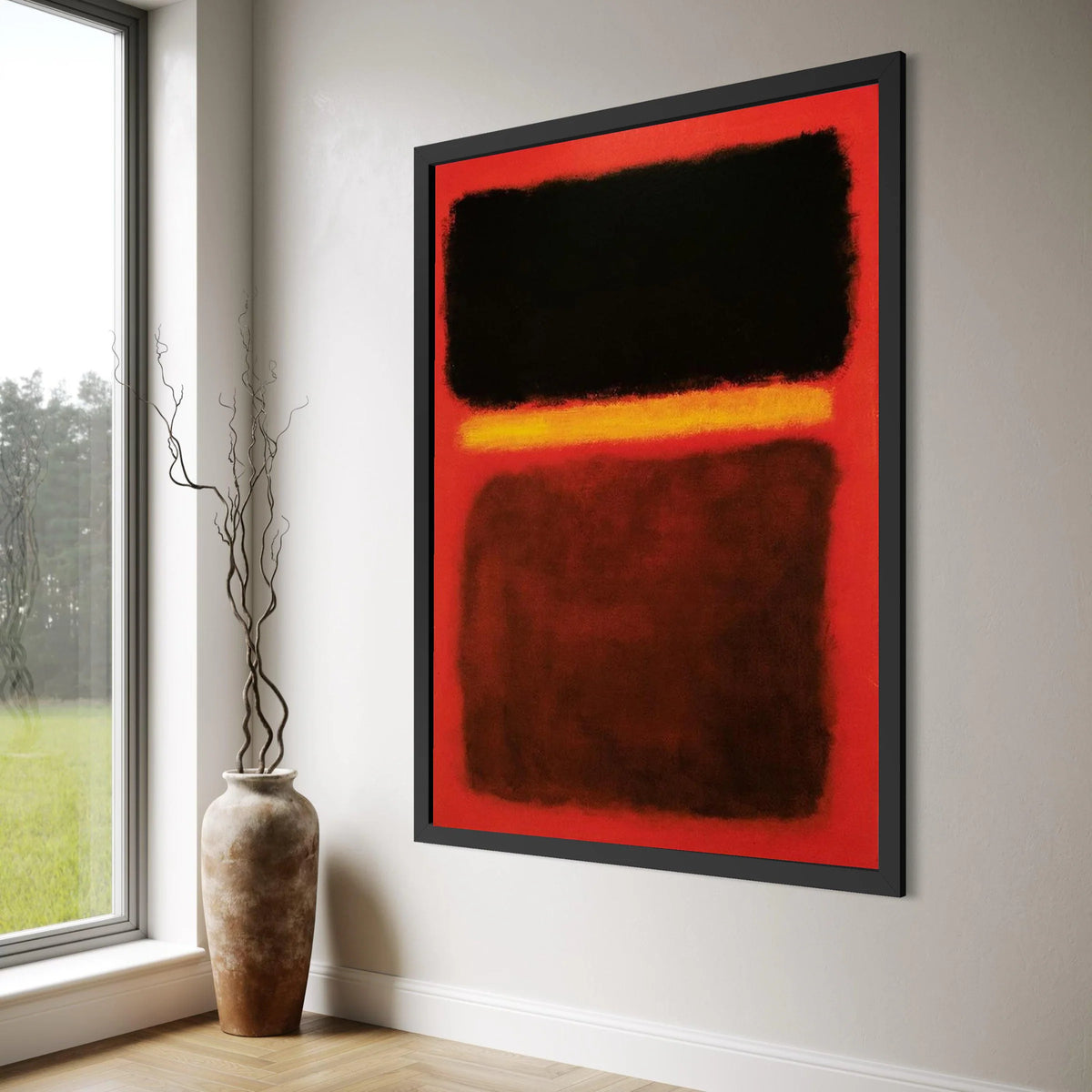 Bold Abstract Color Blocks Canvas, Modern Minimalist Wall Art, Red Black Yellow Canvas, Contemporary Home Decoration, Ready to Print Art