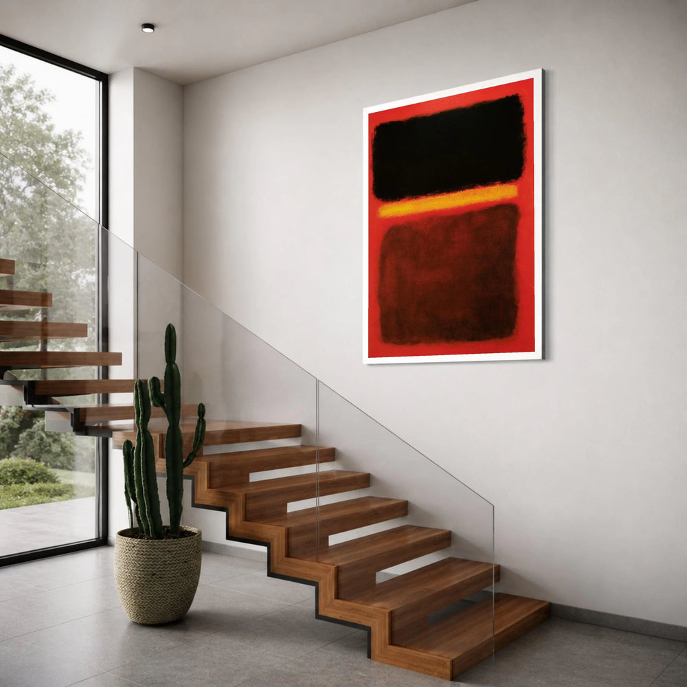 Bold Abstract Color Blocks Canvas, Modern Minimalist Wall Art, Red Black Yellow Canvas, Contemporary Home Decoration, Ready to Print Art