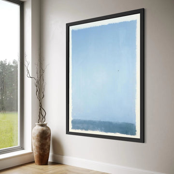 Serene Blue Gradient Canvas Wall Art, Minimalist Abstract Painting, Contemporary Home Decoration Print Art