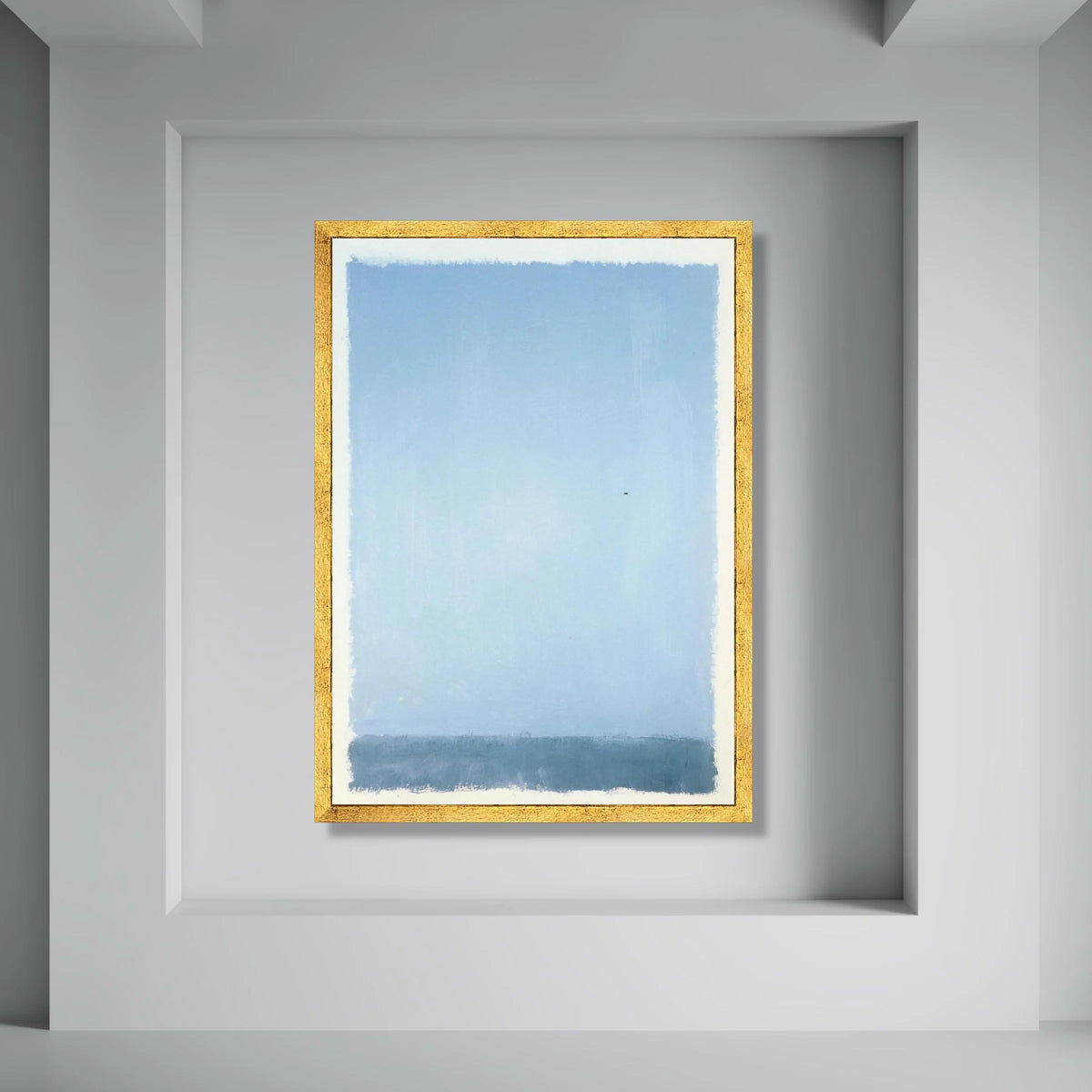 Serene Blue Gradient Canvas Wall Art, Minimalist Abstract Painting, Contemporary Home Decoration Print Art