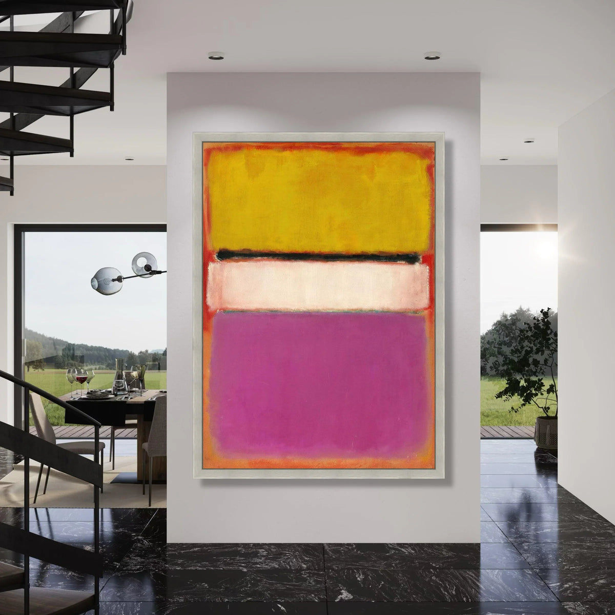 Abstract Color Block Canvas Wall Art, Modern Geometric Design, Vibrant Home Decoration, Contemporary Canvas Painting Print Art