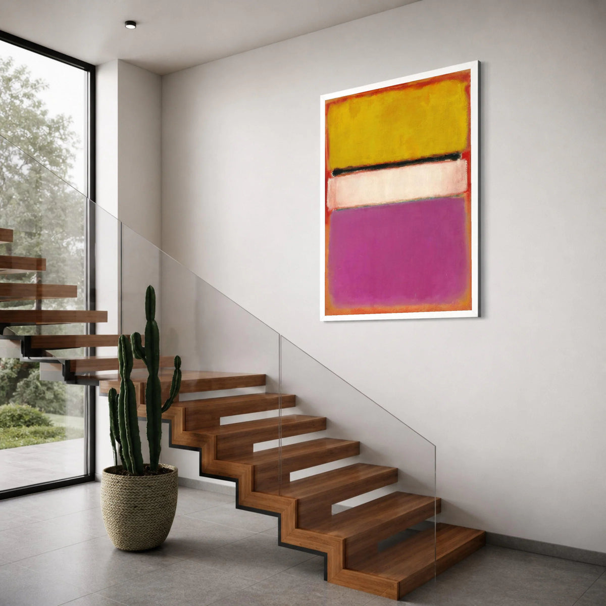 Abstract Color Block Canvas Wall Art, Modern Geometric Design, Vibrant Home Decoration, Contemporary Canvas Painting Print Art