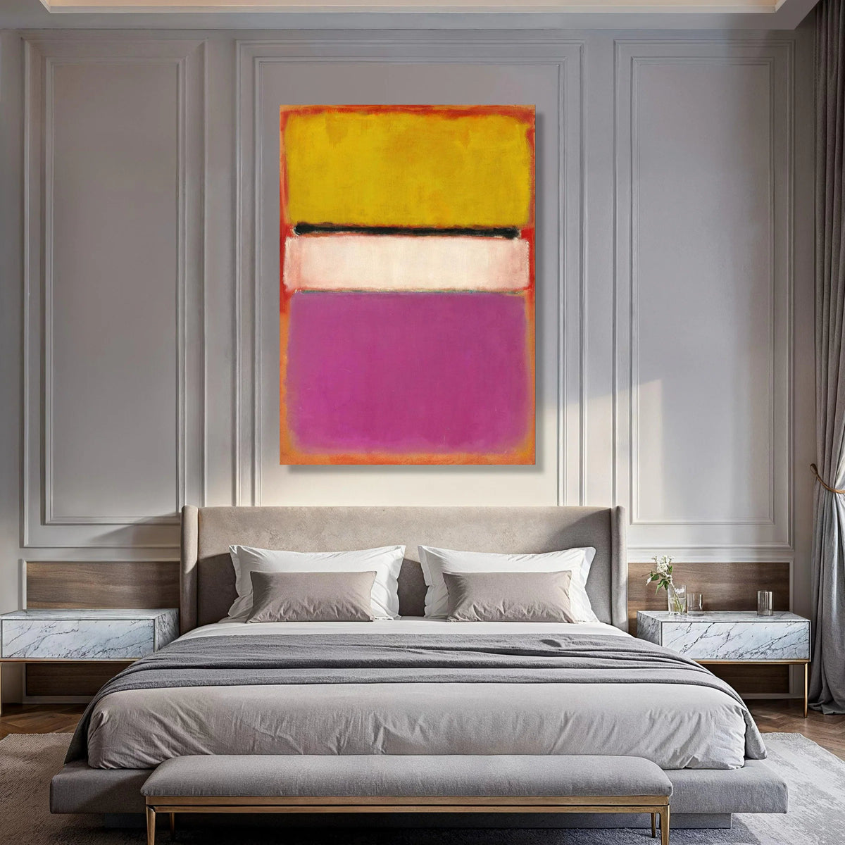 Abstract Color Block Canvas Wall Art, Modern Geometric Design, Vibrant Home Decoration, Contemporary Canvas Painting Print Art