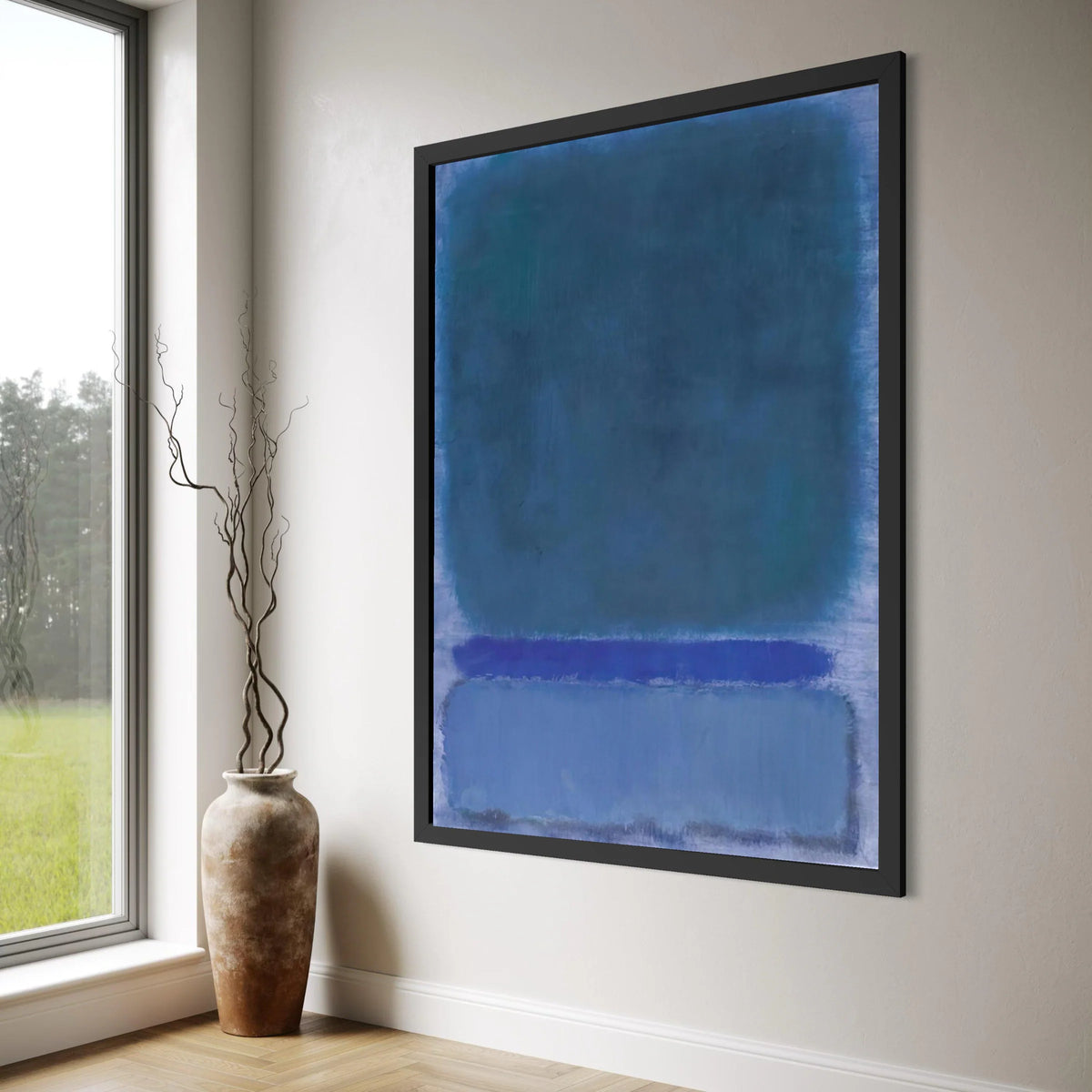 Abstract Blue Harmony Canvas Wall Art, Modern Color Block Painting, Contemporary Home Decor, Soft Gradient Canvas Design Print Art