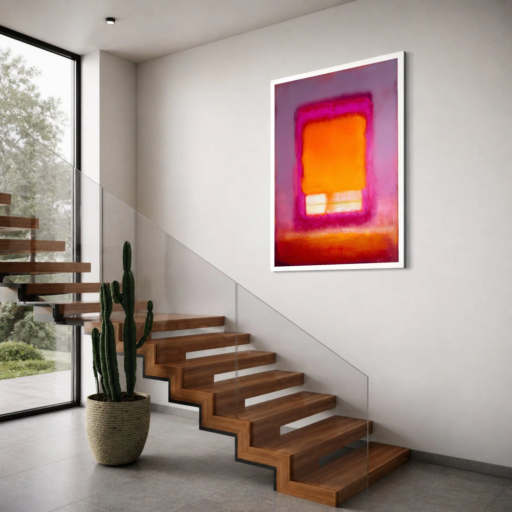 Vibrant Contemporary Color Block Canvas, Abstract Modern Wall Art, Bold Purple Orange Red Canvas, Geometric Home Decor, Ready to Print Art