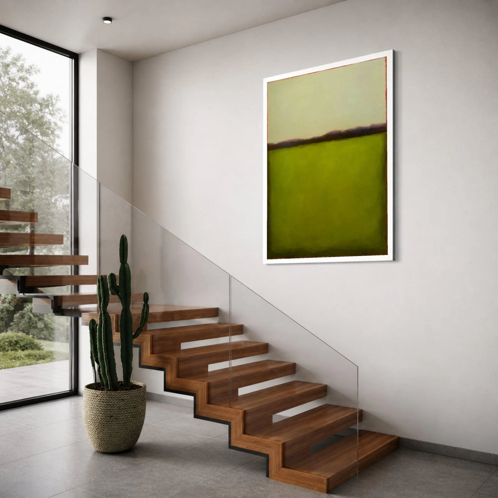 Abstract Color Field Canvas, Modern Green and Cream Wall Art, Rothko Style Canvas, Minimalist Home Decoration, Contemporary Art Print Art