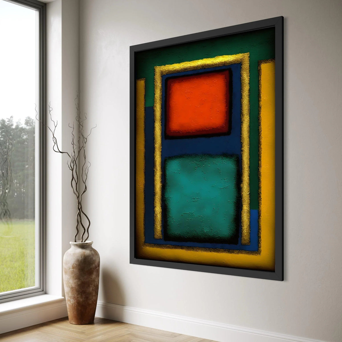 Bold Color Block Canvas Wall Art, Modern Abstract Squares, Geometric Home Decoration, Vibrant Contemporary Canvas, Rothko Style Print Art