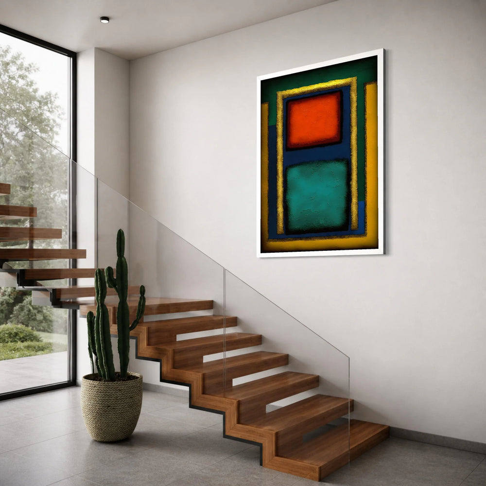 Bold Color Block Canvas Wall Art, Modern Abstract Squares, Geometric Home Decoration, Vibrant Contemporary Canvas, Rothko Style Print Art