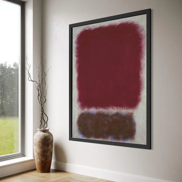 Deep Burgundy and Earth Tone Abstract Canvas, Modern Minimalist Wall Art, Contemporary Color Field Painting, Bold Home Decor Print Art