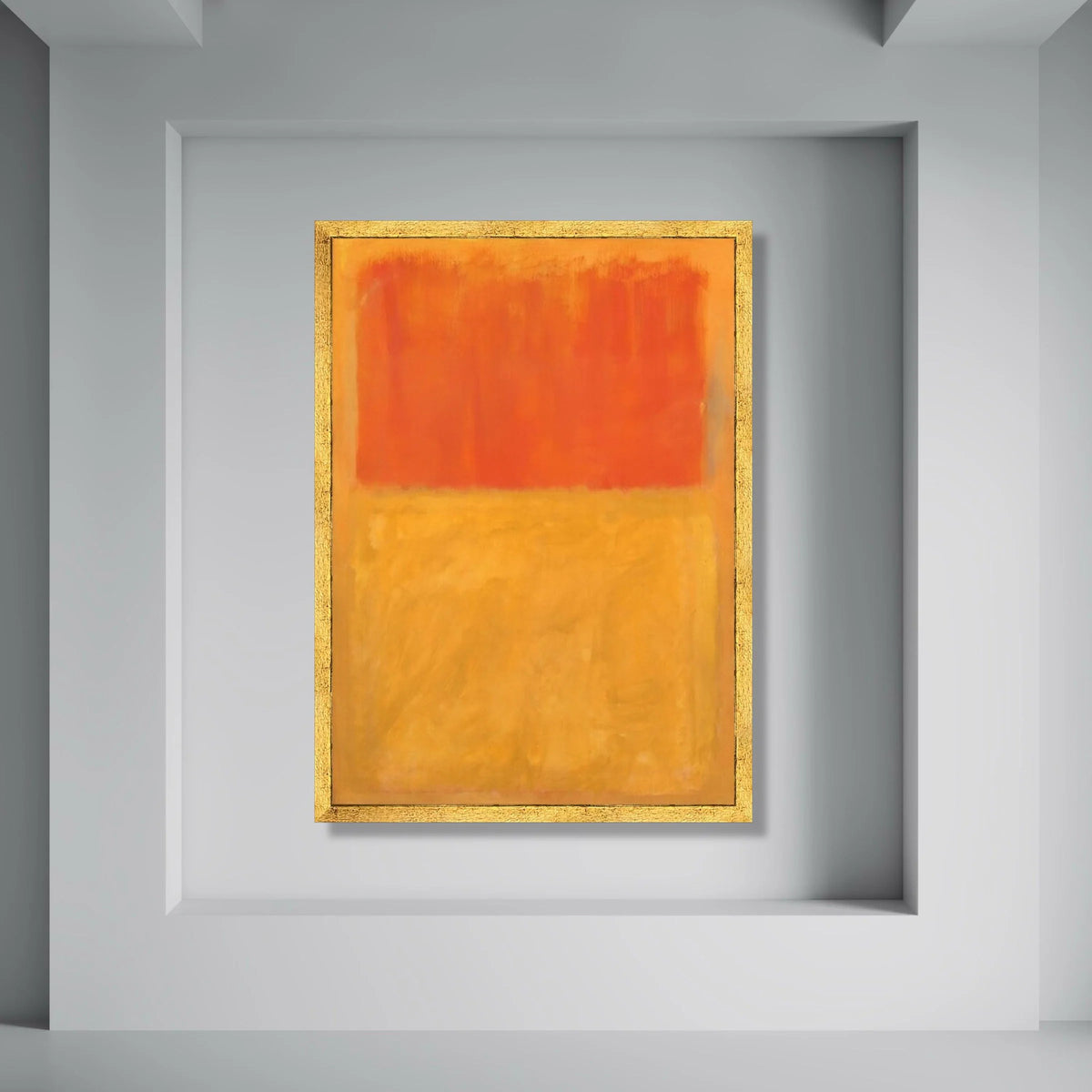 Abstract Color Block Canvas Wall Art, Modern Orange and Yellow Canvas, Minimalist Home Decoration, Contemporary Wall Art Design Print Art