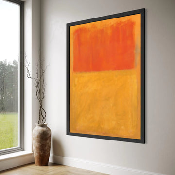 Abstract Color Block Canvas Wall Art, Modern Orange and Yellow Canvas, Minimalist Home Decoration, Contemporary Wall Art Design Print Art