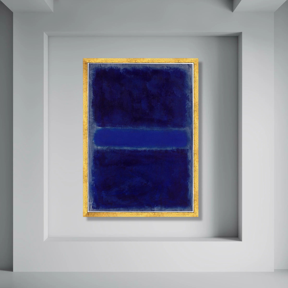 Deep Blue Abstract Canvas Wall Art, Modern Color Field Painting, Blue Tones Canvas, Minimalist Home Decor, Ready to Hang Wall Print Art