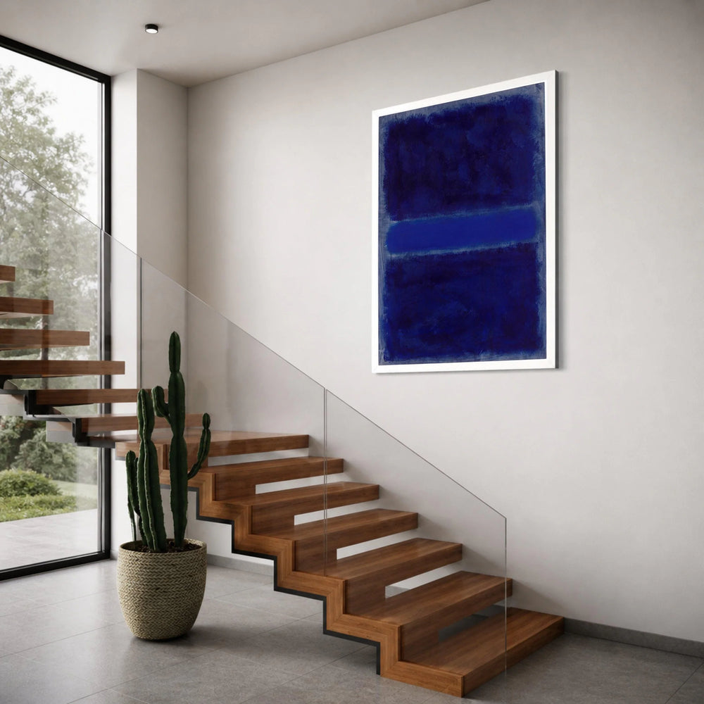 Deep Blue Abstract Canvas Wall Art, Modern Color Field Painting, Blue Tones Canvas, Minimalist Home Decor, Ready to Hang Wall Print Art
