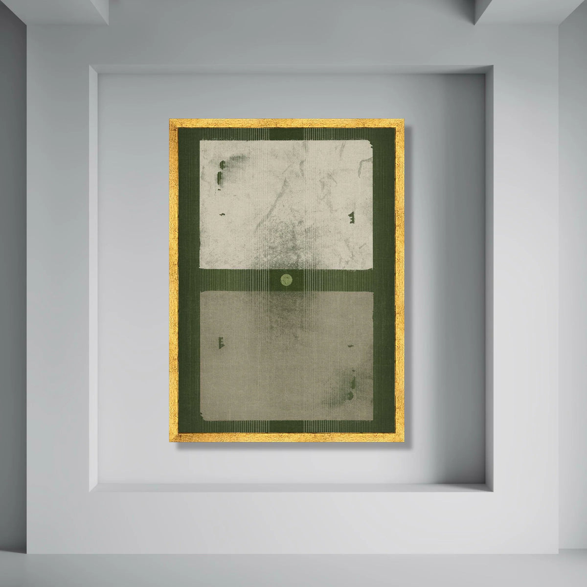 Minimalist Abstract Canvas Wall Art, Green and Beige Geometric Design, Modern Decorative Canvas, Contemporary Home Decoration Print Art