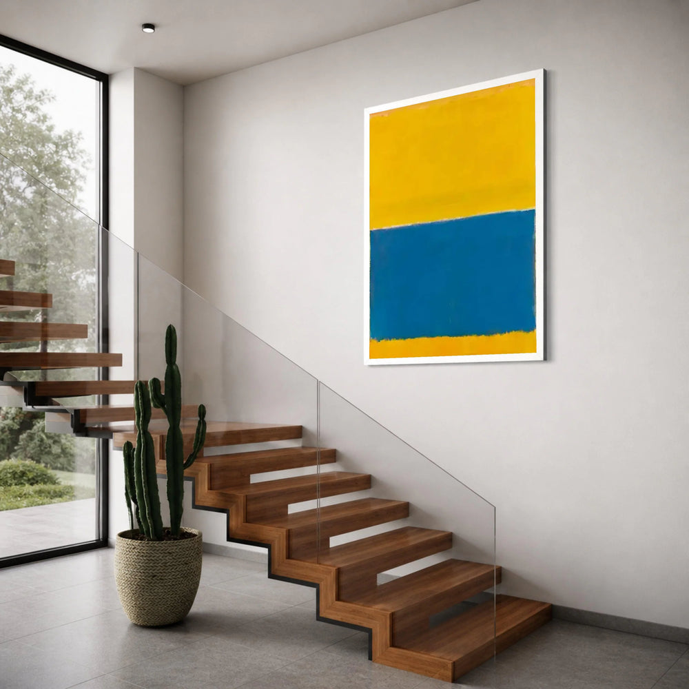 Bold Color Block Canvas, Modern Abstract Wall Art, Yellow and Blue Painting, Contemporary Home Decor, Minimalist Canvas Design Print Art