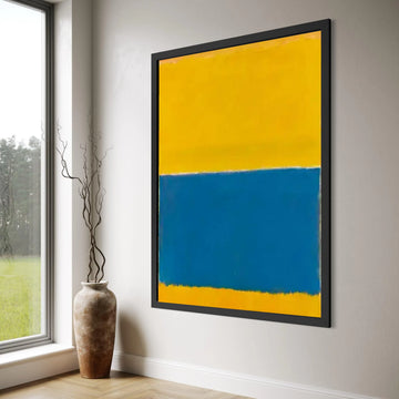 Bold Color Block Canvas, Modern Abstract Wall Art, Yellow and Blue Painting, Contemporary Home Decor, Minimalist Canvas Design Print Art