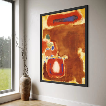 Abstract Color Block Canvas Wall Art, Modern Brown and Red Canvas, Bold Contemporary Painting, Home Decor Canvas, Ready to Hang Print Art