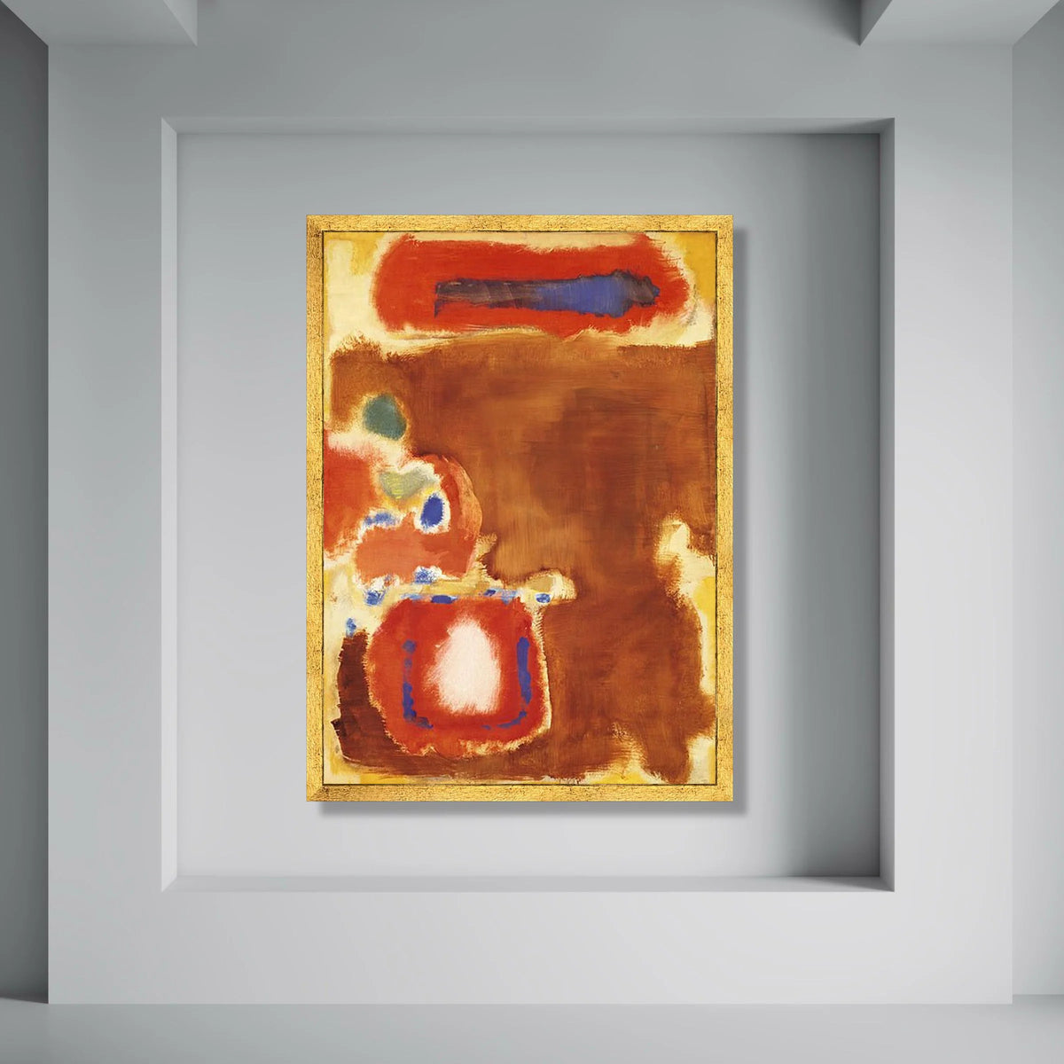 Abstract Color Block Canvas Wall Art, Modern Brown and Red Canvas, Bold Contemporary Painting, Home Decor Canvas, Ready to Hang Print Art