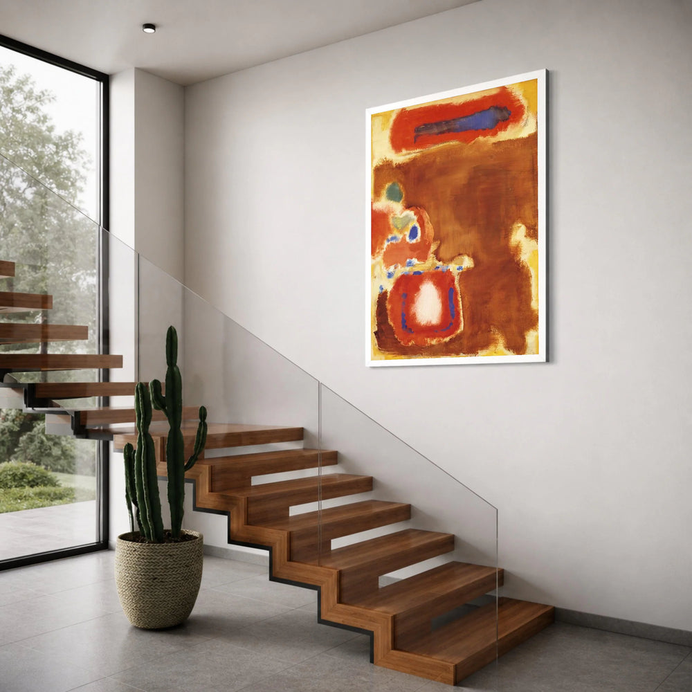 Abstract Color Block Canvas Wall Art, Modern Brown and Red Canvas, Bold Contemporary Painting, Home Decor Canvas, Ready to Hang Print Art