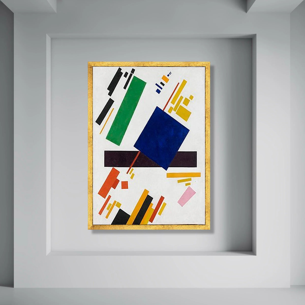 Abstract Geometric Composition Canvas, Modern Art Wall Decor, Colorful Shapes Canvas, Contemporary Home Decoration, Minimalist Print Art