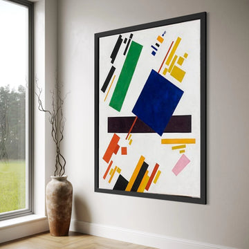 Abstract Geometric Composition Canvas, Modern Art Wall Decor, Colorful Shapes Canvas, Contemporary Home Decoration, Minimalist Print Art