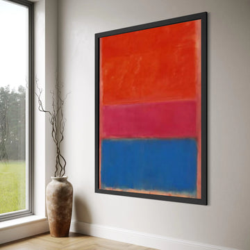 Abstract Color Block Canvas Wall Art, Modern Minimalist Red Blue Pink Painting, Contemporary Home Decor, Vibrant Artwork on Canvas Print Art