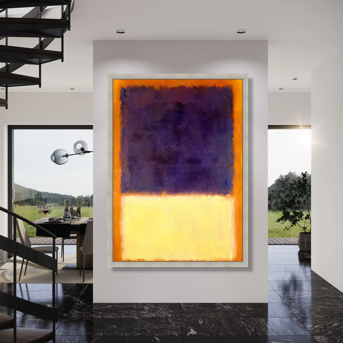 Modern Abstract Color Blocks Canvas, Rothko Style Wall Art, Minimalist Canvas Painting, Bold Color Contrast, Contemporary Home Print Art