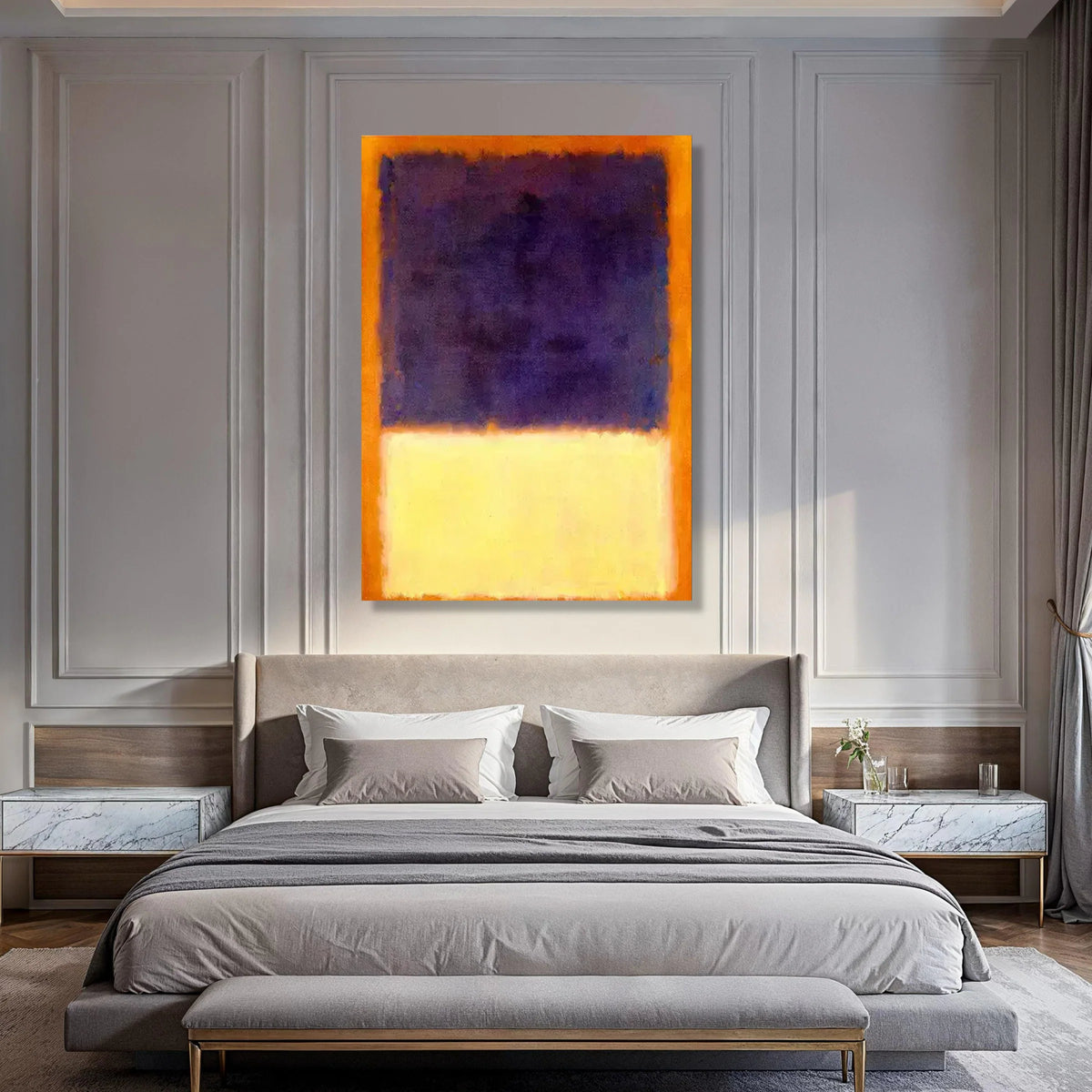 Modern Abstract Color Blocks Canvas, Rothko Style Wall Art, Minimalist Canvas Painting, Bold Color Contrast, Contemporary Home Print Art