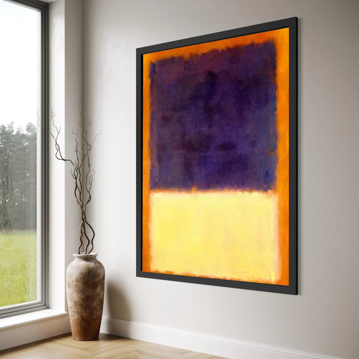 Modern Abstract Color Blocks Canvas, Rothko Style Wall Art, Minimalist Canvas Painting, Bold Color Contrast, Contemporary Home Print Art