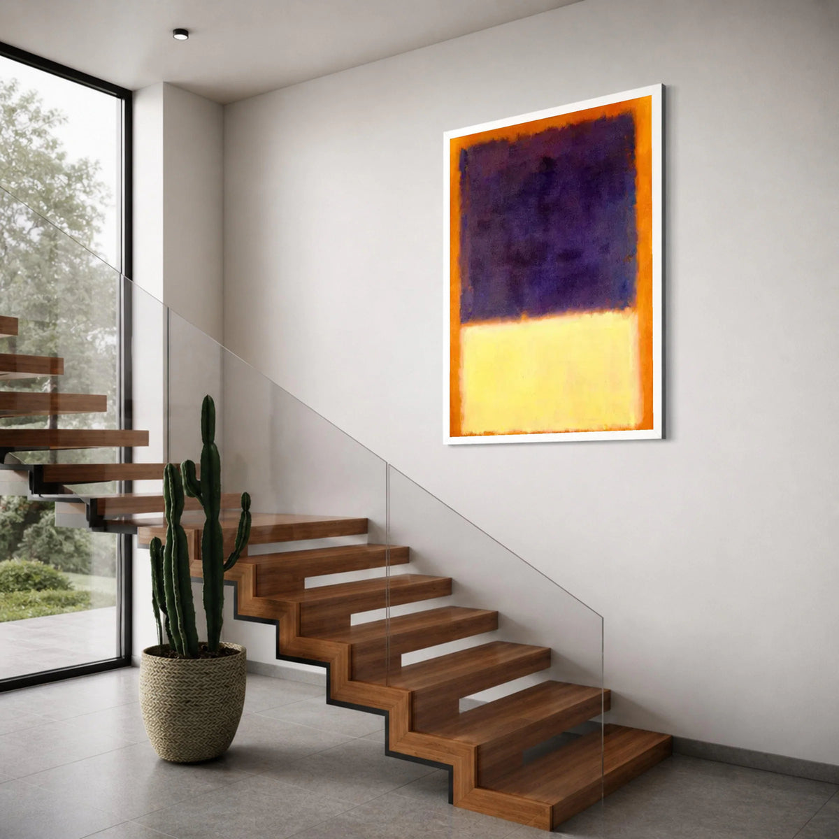 Modern Abstract Color Blocks Canvas, Rothko Style Wall Art, Minimalist Canvas Painting, Bold Color Contrast, Contemporary Home Print Art