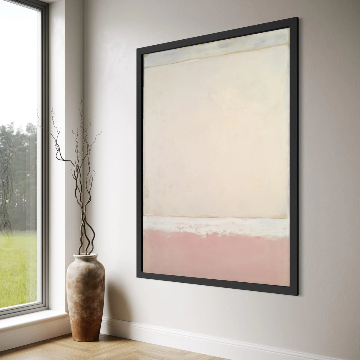 Minimalist Abstract Canvas Wall Art, Soft Pastel Color Blocks, Modern Neutral Home Decor, Contemporary Canvas Painting, Elegant Print Art