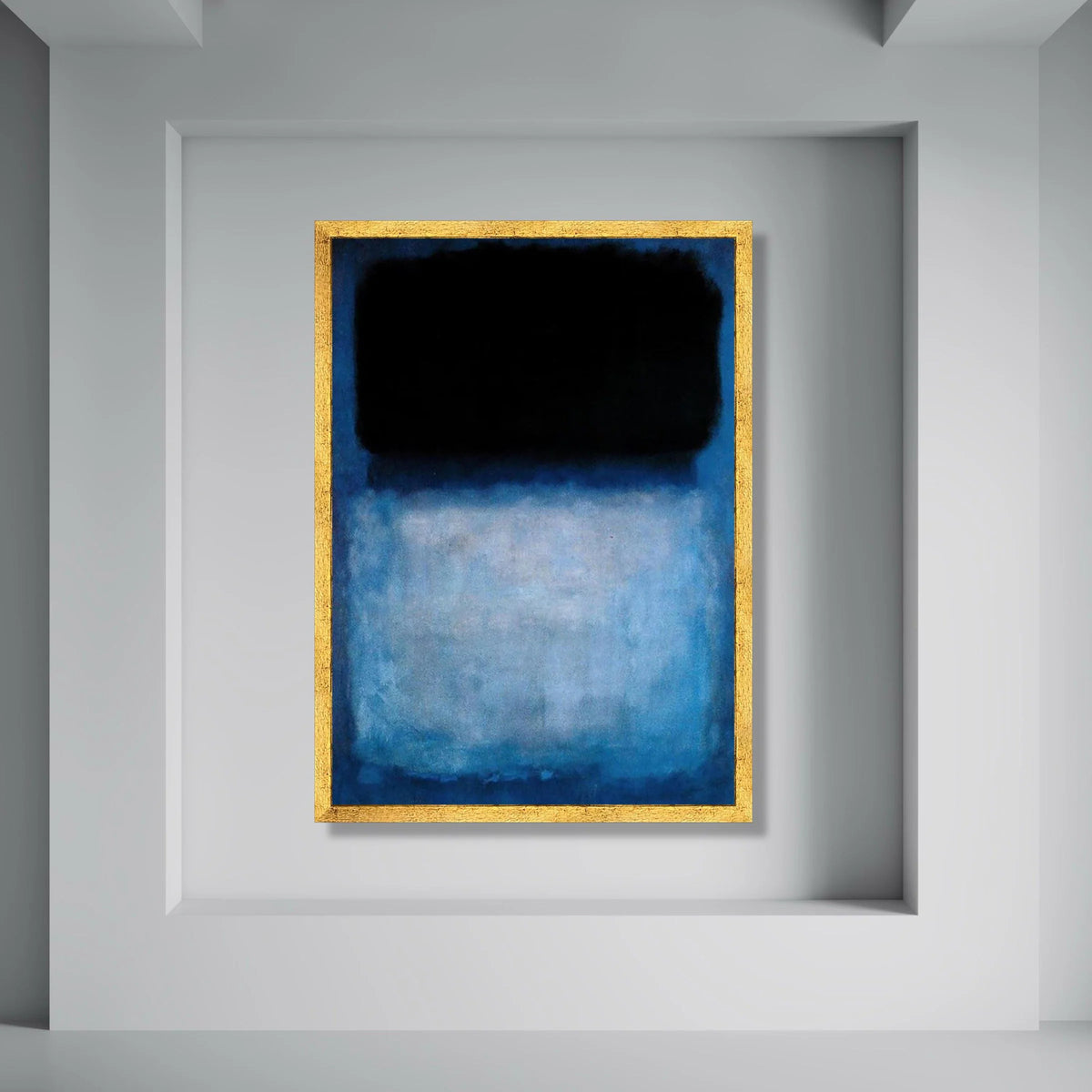 Abstract Blue and Black Canvas Wall Art, Modern Minimalist Painting, Contemporary Home Decor, Mark Rothko Style Canvas Print Art