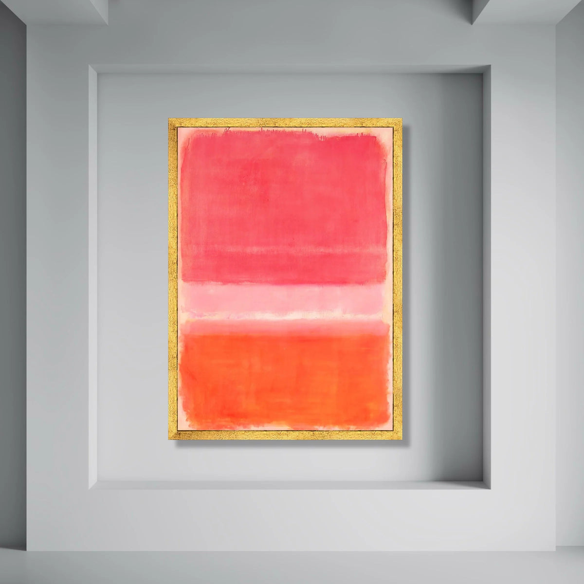 Vibrant Color Blocks Canvas Wall Art, Abstract Red and Orange Painting, Modern Minimalist Home Decor, Contemporary Canvas Artwork Print Art