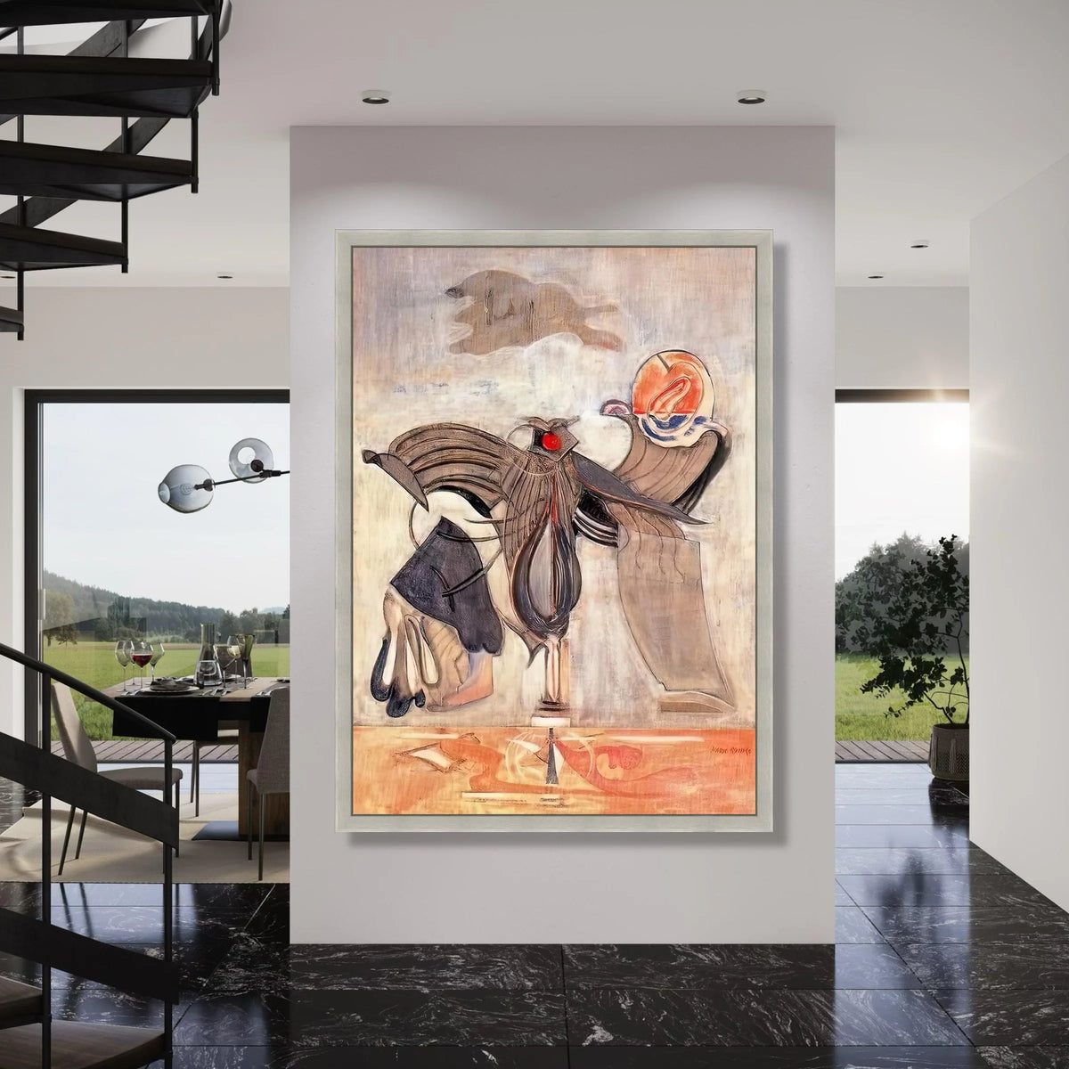 Abstract Surrealist Canvas Art, Modern Fine Art Painting, Unique Wall Decoration, Contemporary Home Canvas Print Art
