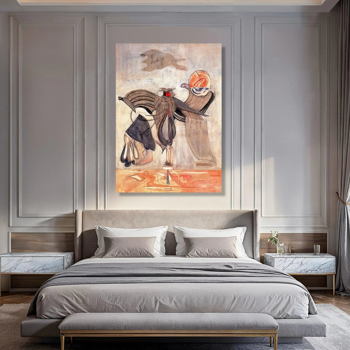 Abstract Surrealist Canvas Art, Modern Fine Art Painting, Unique Wall Decoration, Contemporary Home Canvas Print Art