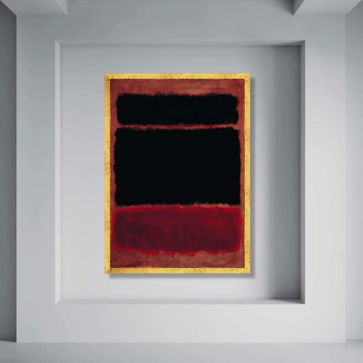 Abstract Modern Canvas Wall Art, Bold Black and Red Blocks, Minimalist Home Decor, Contemporary Canvas Painting, Color Block Print Art