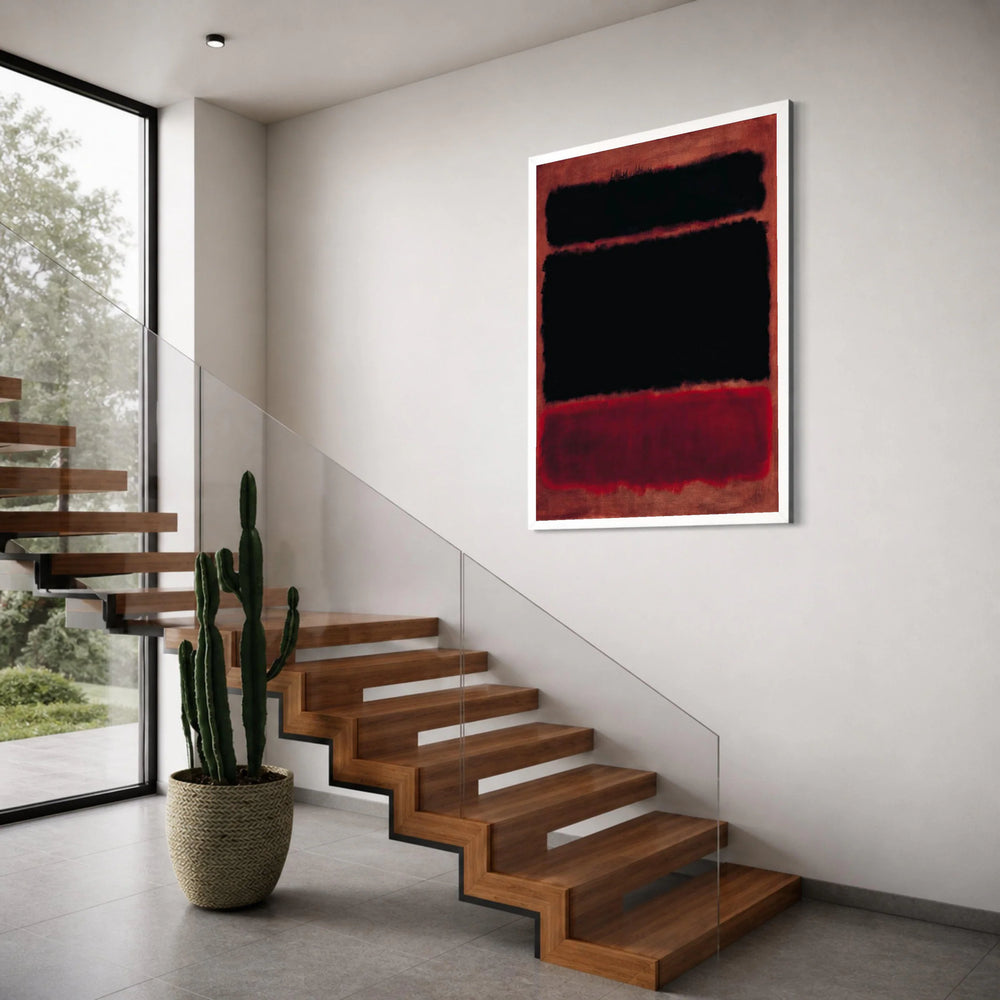 Abstract Modern Canvas Wall Art, Bold Black and Red Blocks, Minimalist Home Decor, Contemporary Canvas Painting, Color Block Print Art